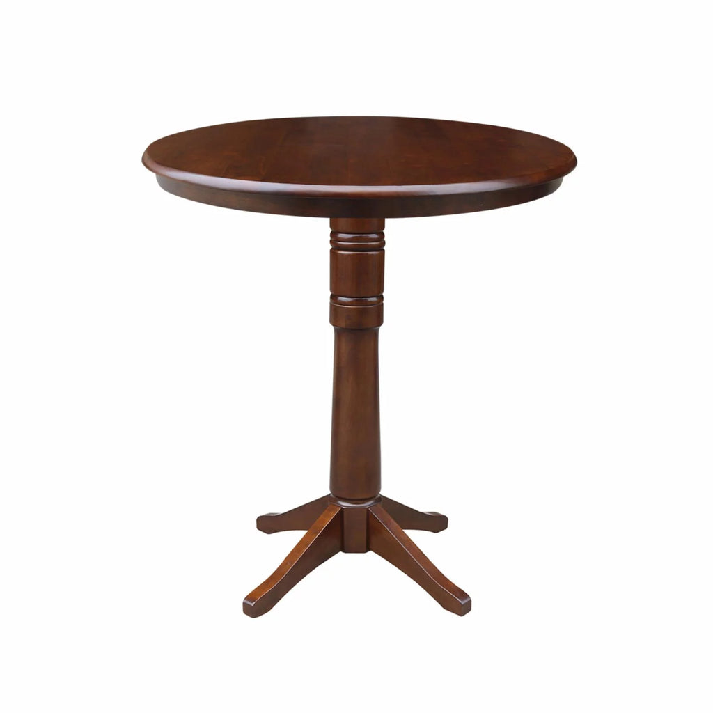 White Round Pedestal Bar Height Table U6705
