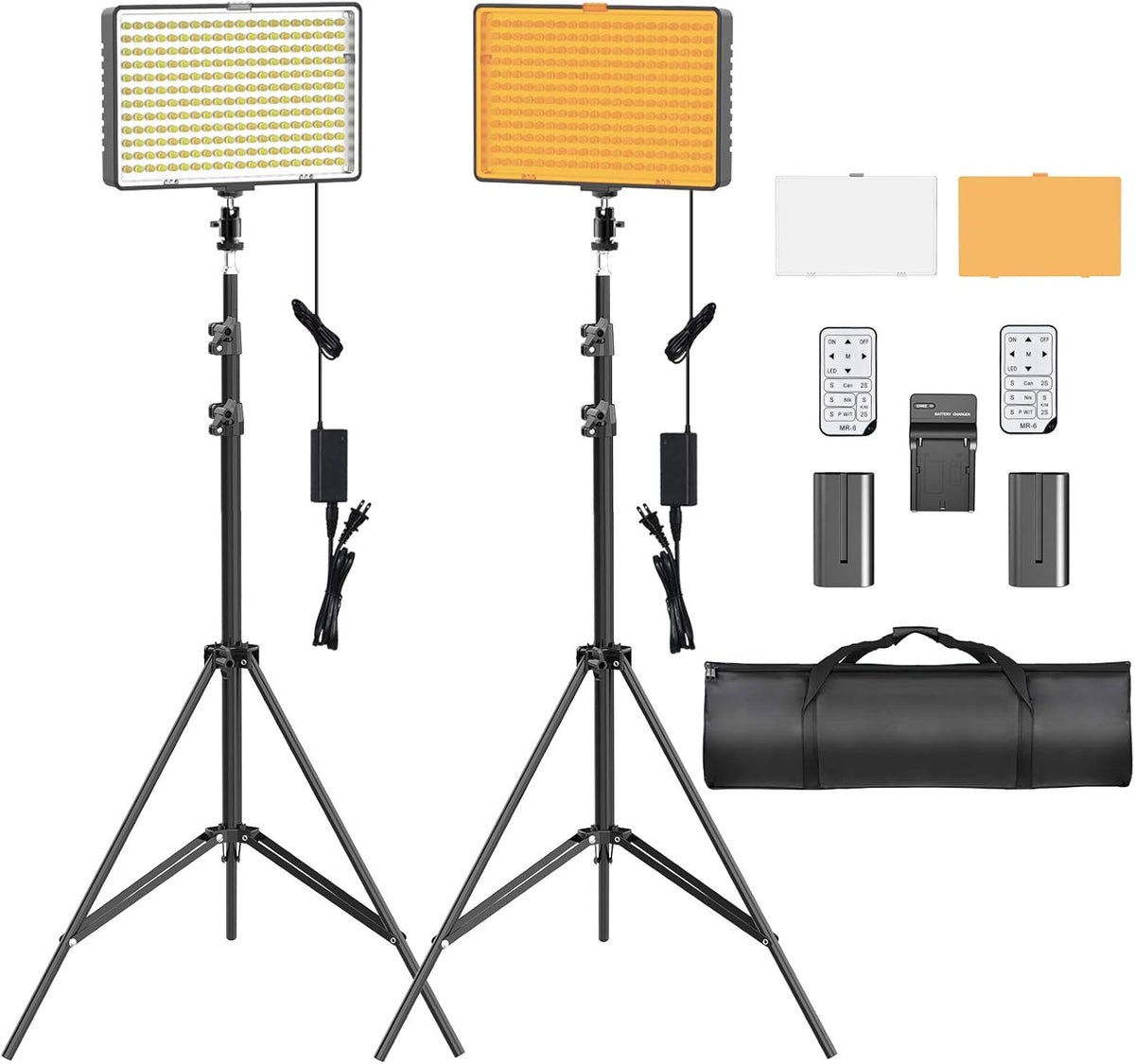 2 Packs Dimmable RGB LED Video Lighting Kit with Remote F8668