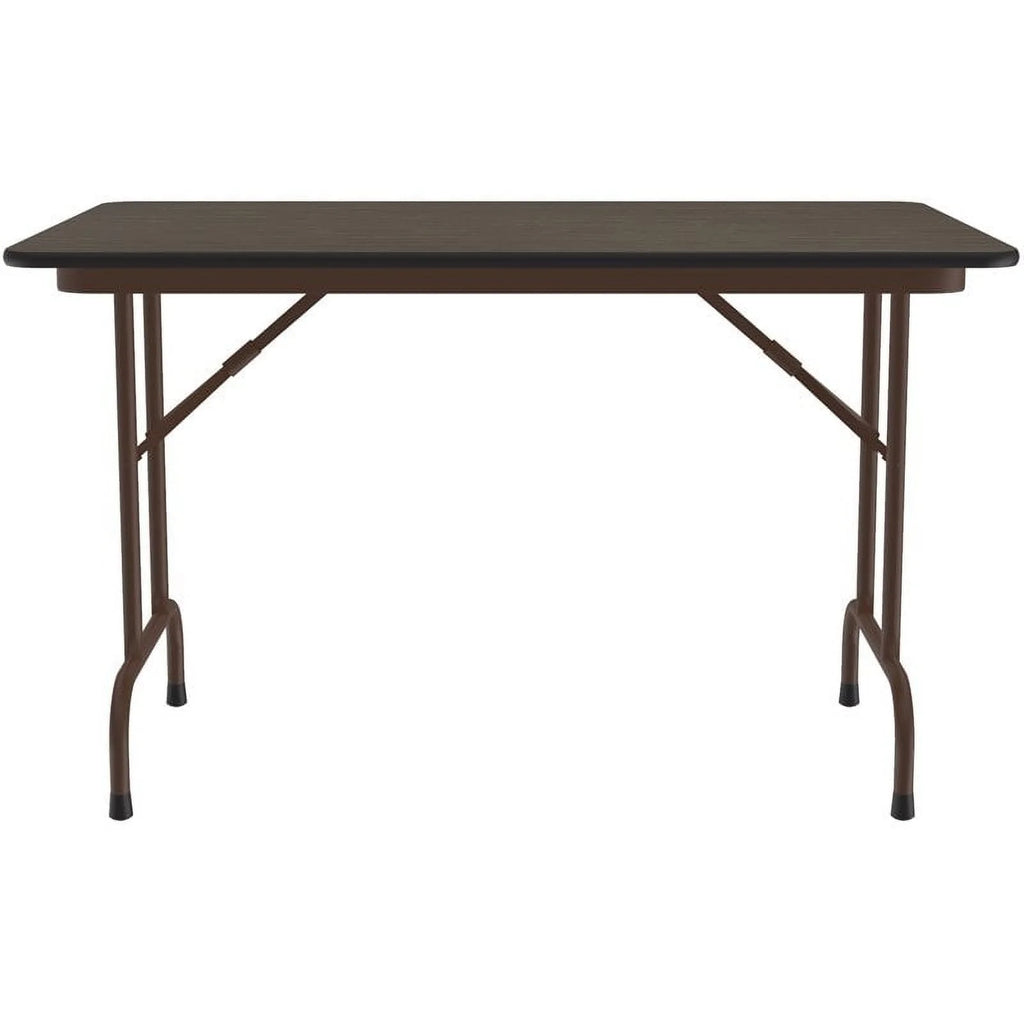 30"W x 48"D Melamine Top Folding Table in Walnut Finish B378