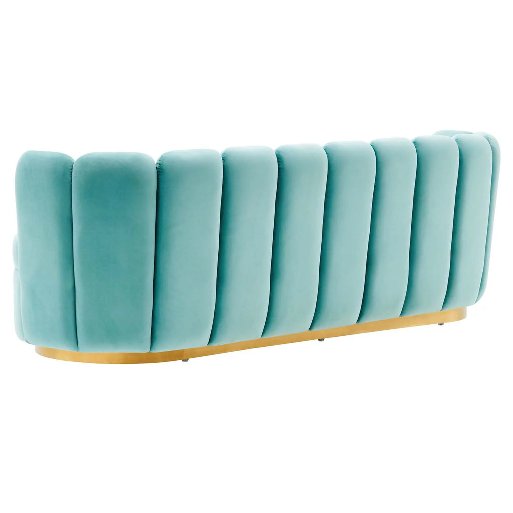 Blue Velvet Tufted Sofa S128752