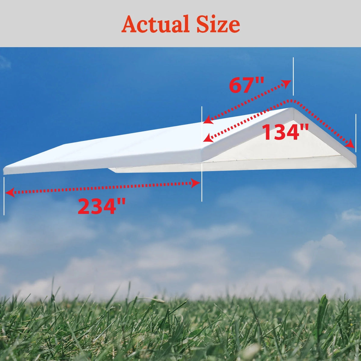 10'x20' Carport Replacement Canopy Cover with Ball Bungees X577930