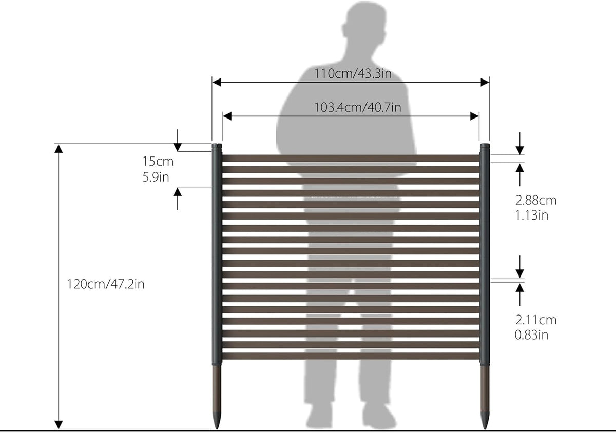 Metal Privacy Screen, 43x47 inches, 2 panels Y2040