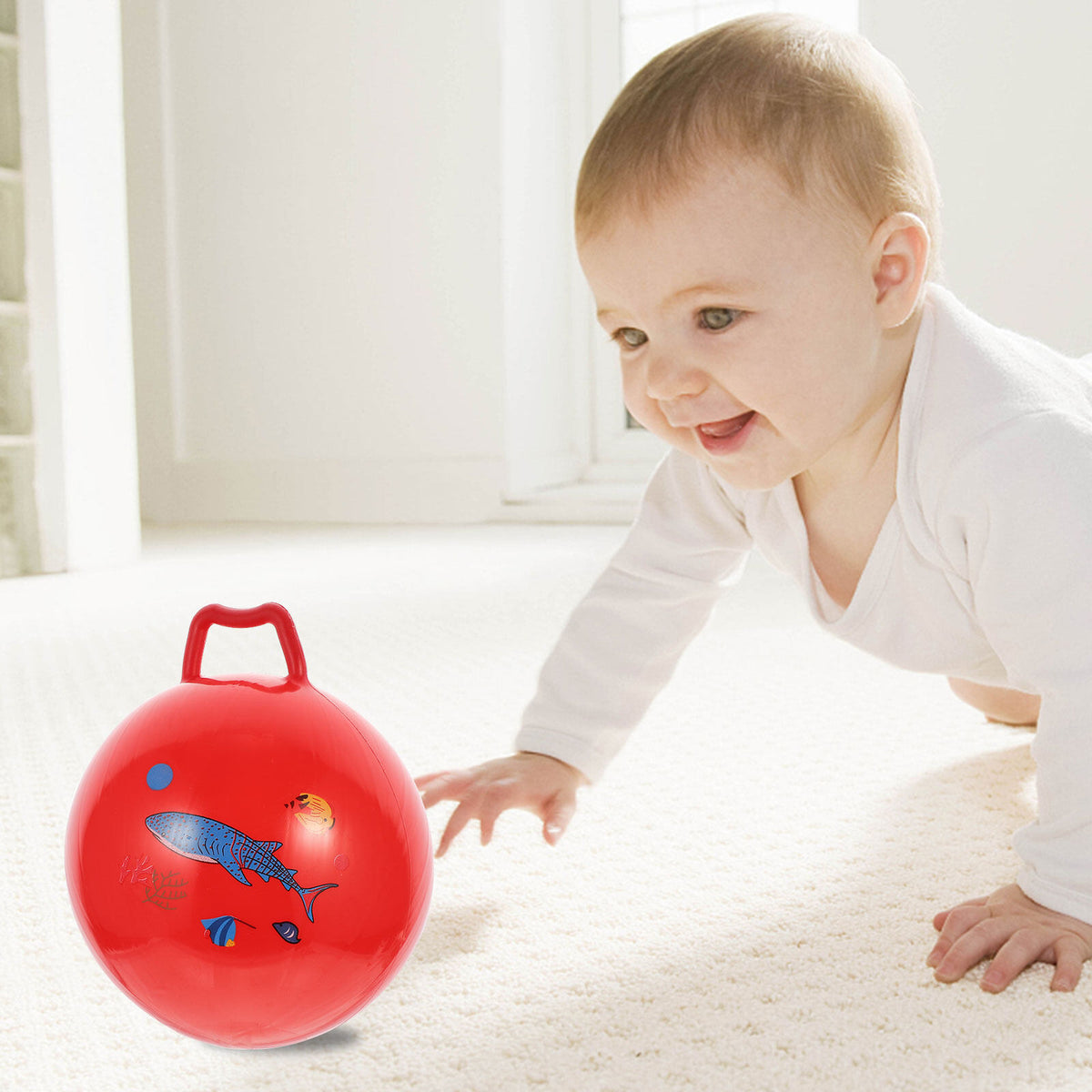 3Pcs Inflatable Hopper Balls with Handle U463173