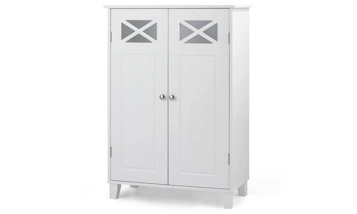 White Wooden Free Standing Bathroom Cabinet U546