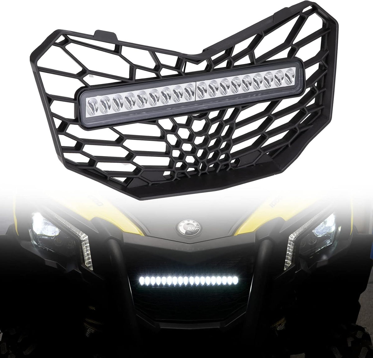 Front Mesh Grill with LED Light Bar for Maverick Trail Z9298