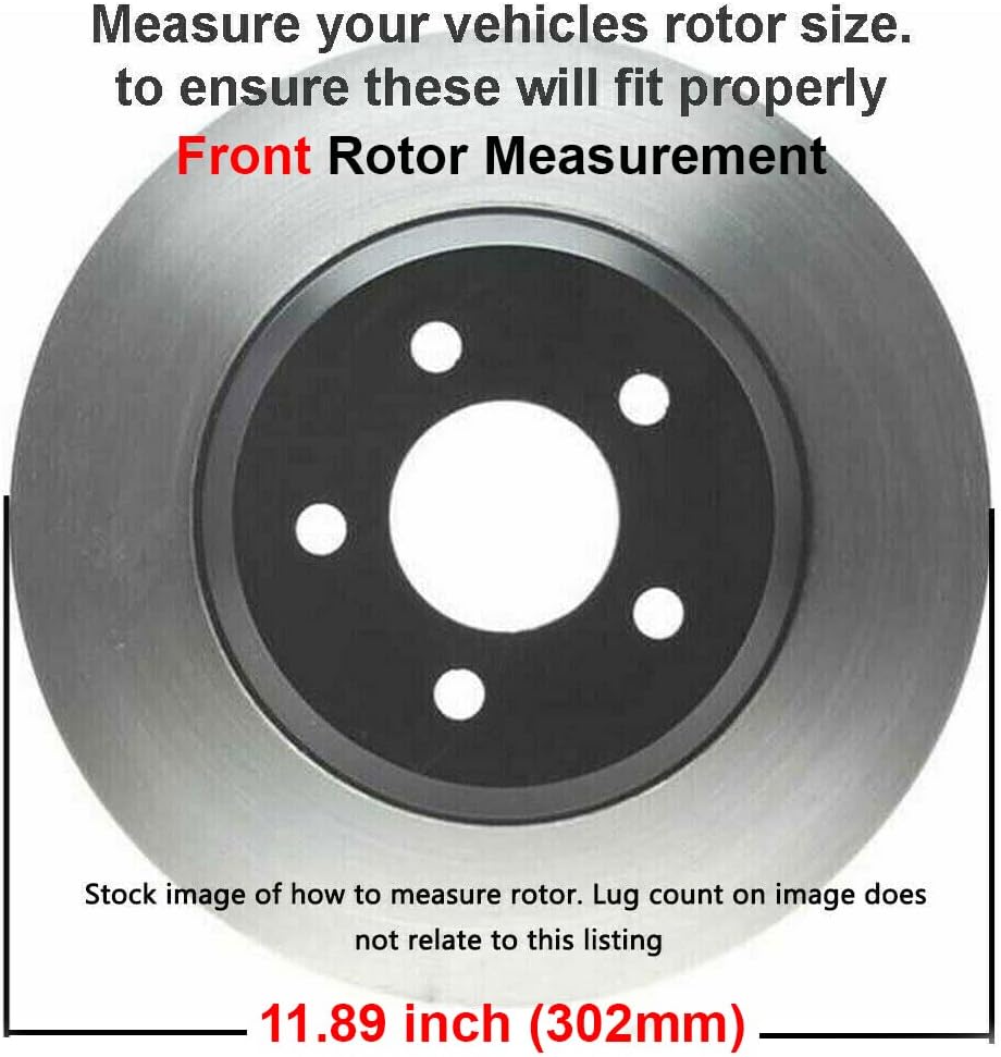 11.89 (302mm) Front Disc Rotors + Brake Pads H900897