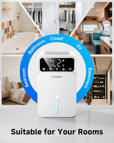 60 OZ Dehumidifier with Auto Shut Off, Timer, 7 Colors LED Light N72070
