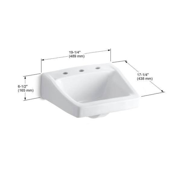White Wall-Mount Bathroom Sink V218