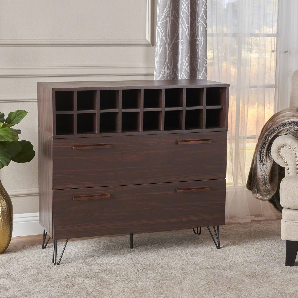 Bar Cabinet in Sonoma Gray Oak and Black U780