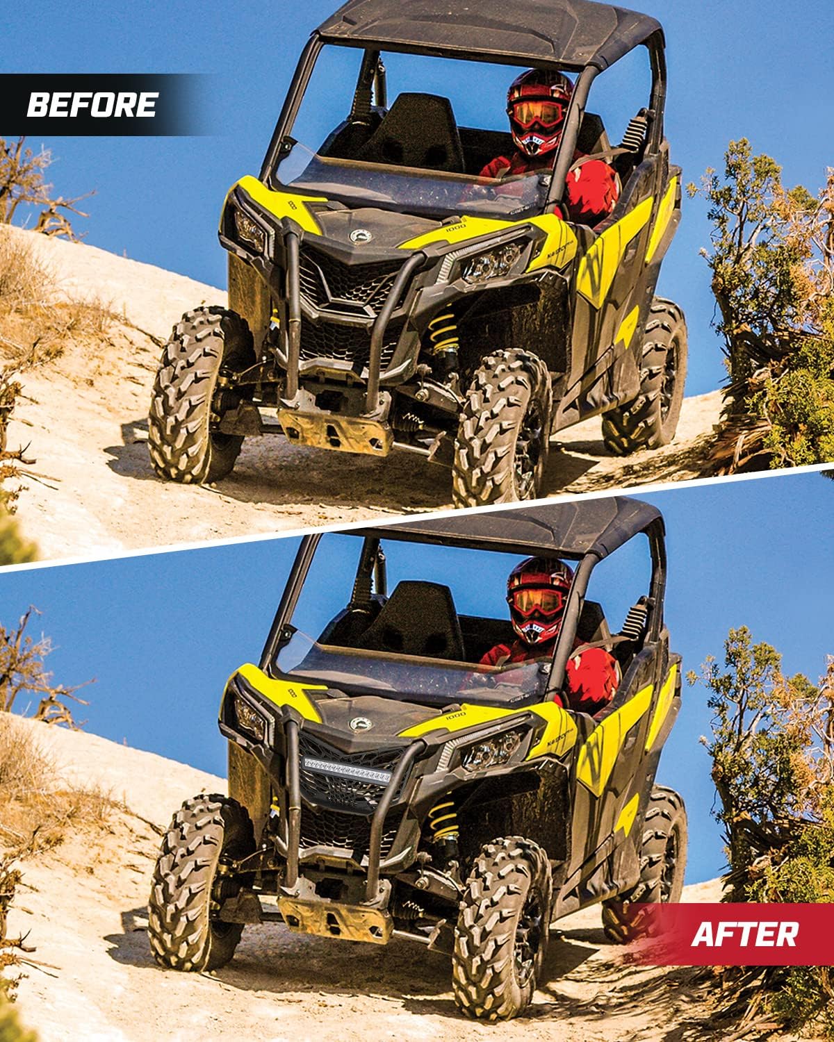 Front Mesh Grill with LED Light Bar for Maverick Trail Z9298