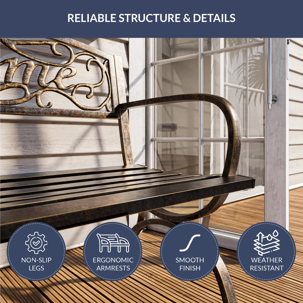 50" Bronze Outdoor Bench R849514