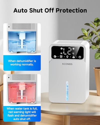 60 OZ Dehumidifier with Auto Shut Off, Timer, 7 Colors LED Light N72070