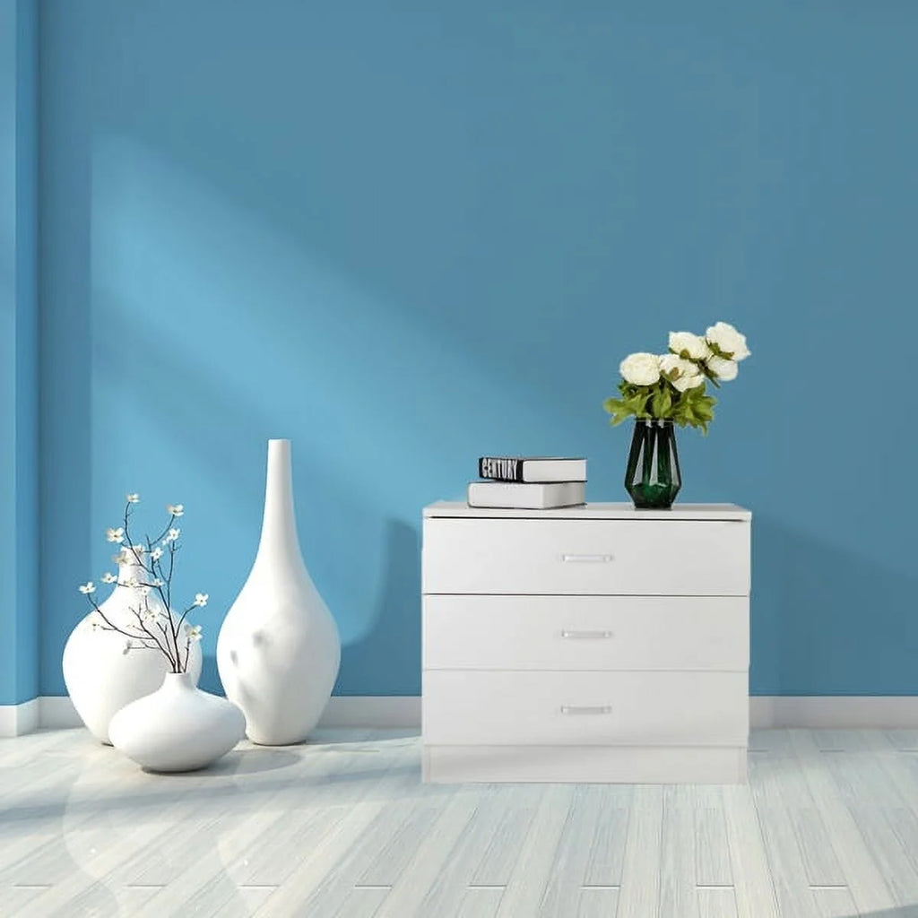White 3-Drawer Wood Dresser O338478