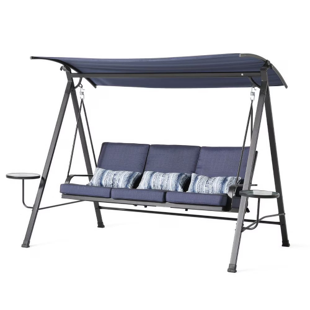 Blue 3-seater Porch Swing with Canopy J665