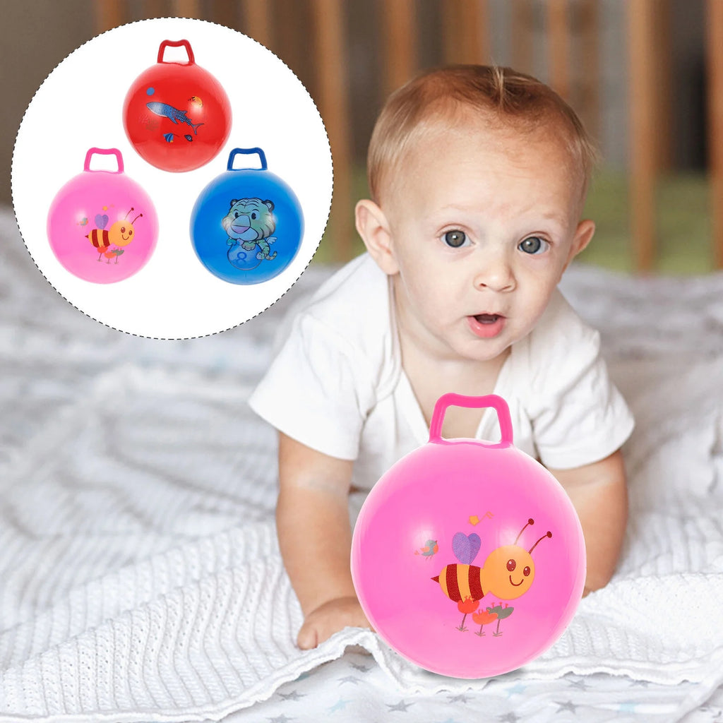 3Pcs Inflatable Hopper Balls with Handle U463173