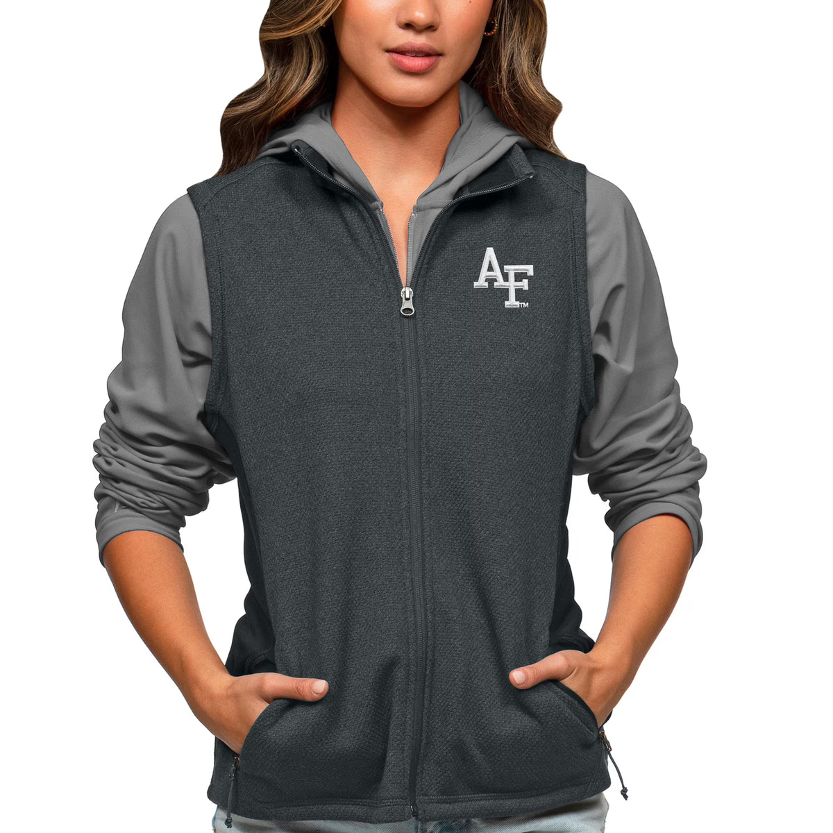 Heather Charcoal Full-Zip Vest D4141