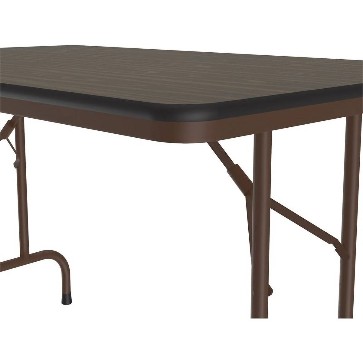 30"W x 48"D Melamine Top Folding Table in Walnut Finish B378