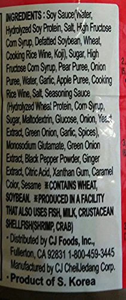 Korean BBQ Sauce Kalbi Marinade 29.63 Ounce H70856