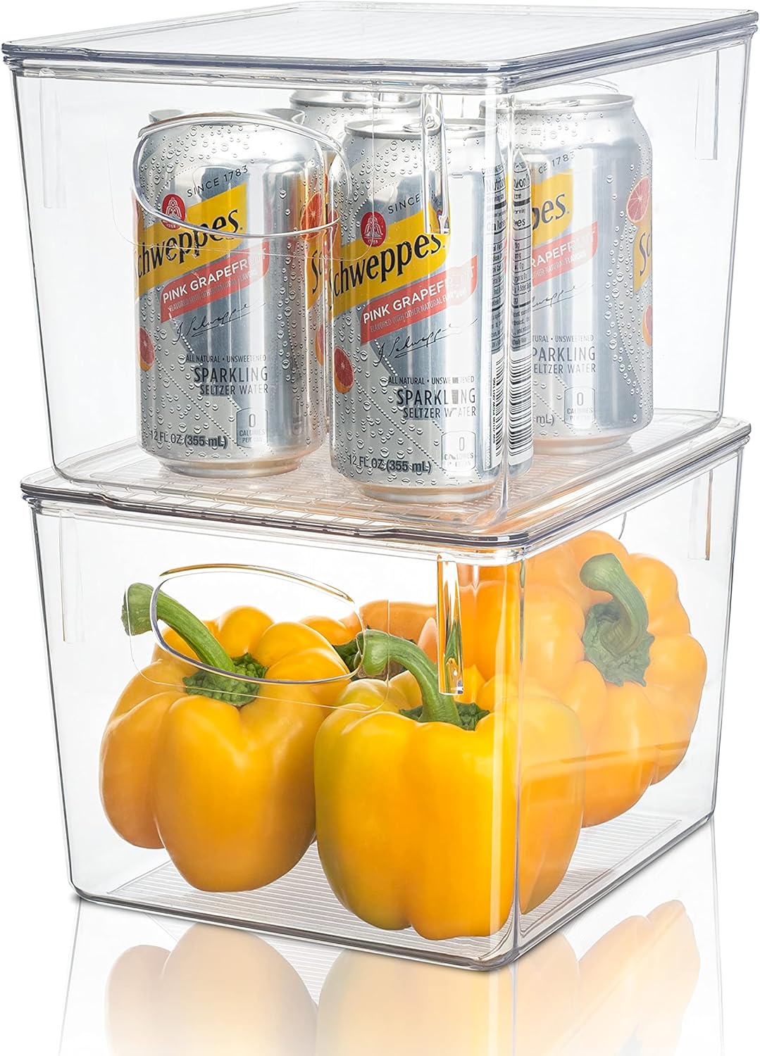 Clear Stackable Plastic Storage Bins with Lid, 4 Pack of 2 N89662