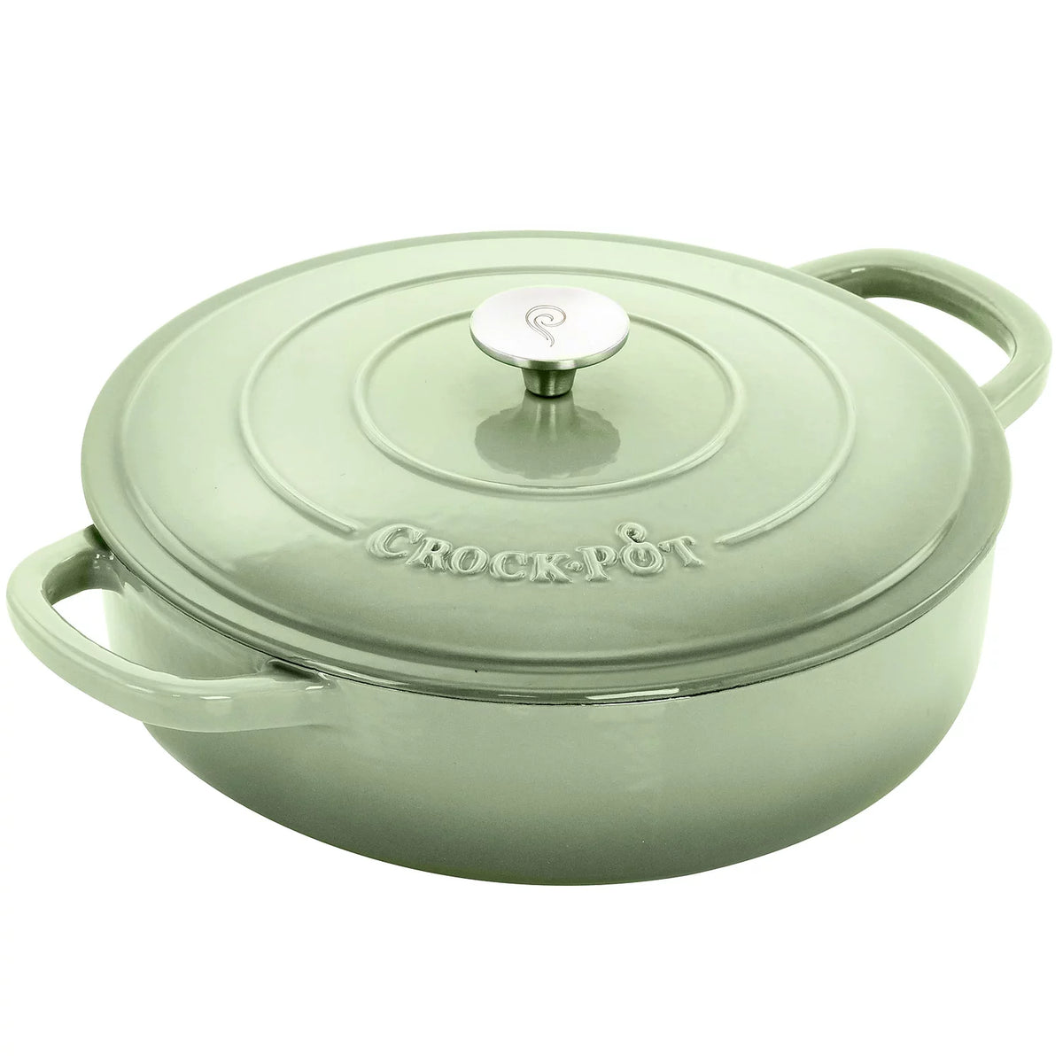 5 Quart Enameled Cast Iron Braiser Pan with Lid in Pistachio Green H683942