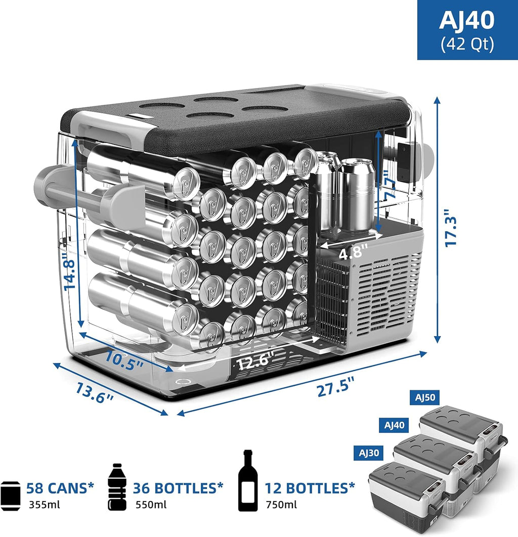 42 Quarts Portable Freezer Fridge, 12 volt Refrigerator A1086