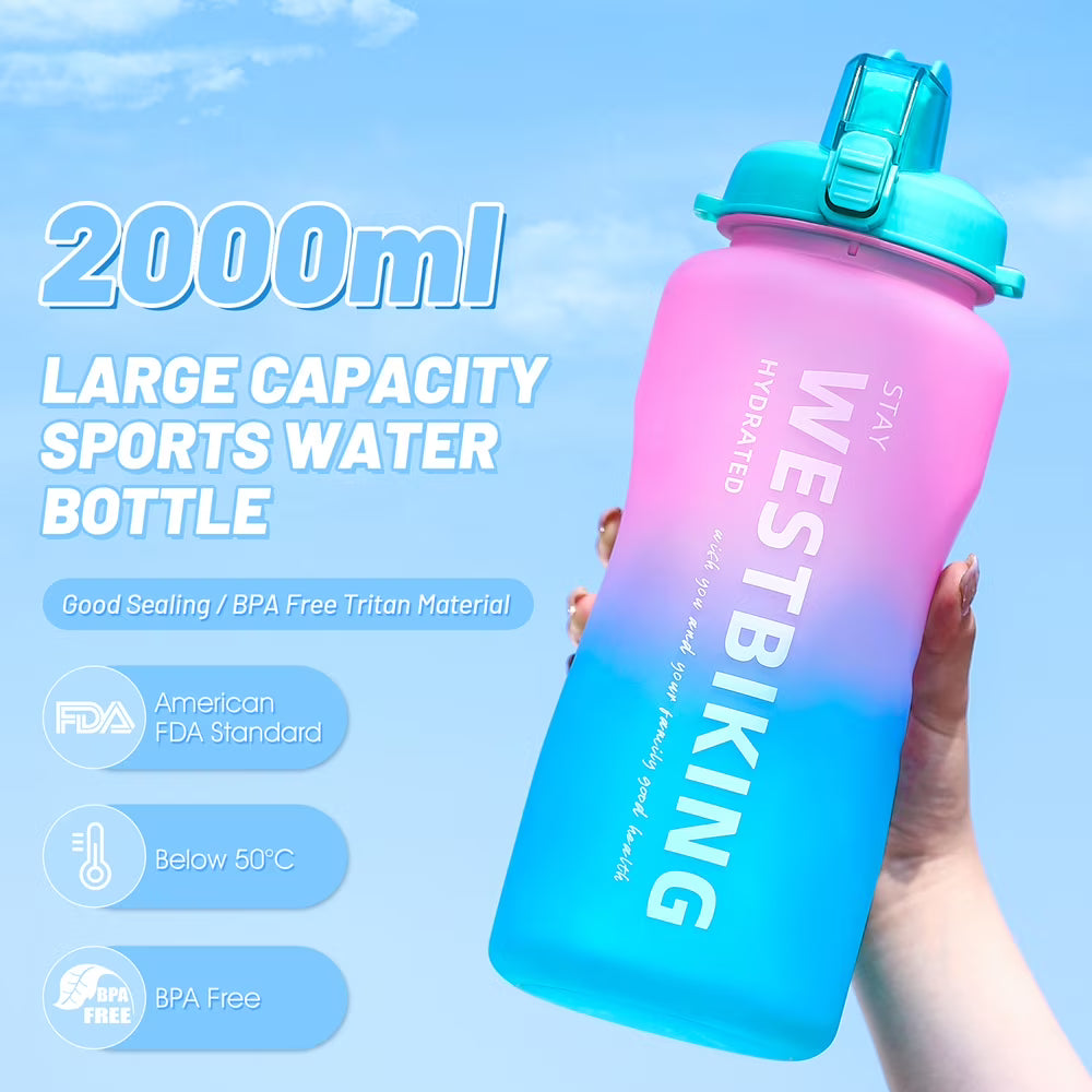 Sports Water Bottle with Straw Large Capacity S3948