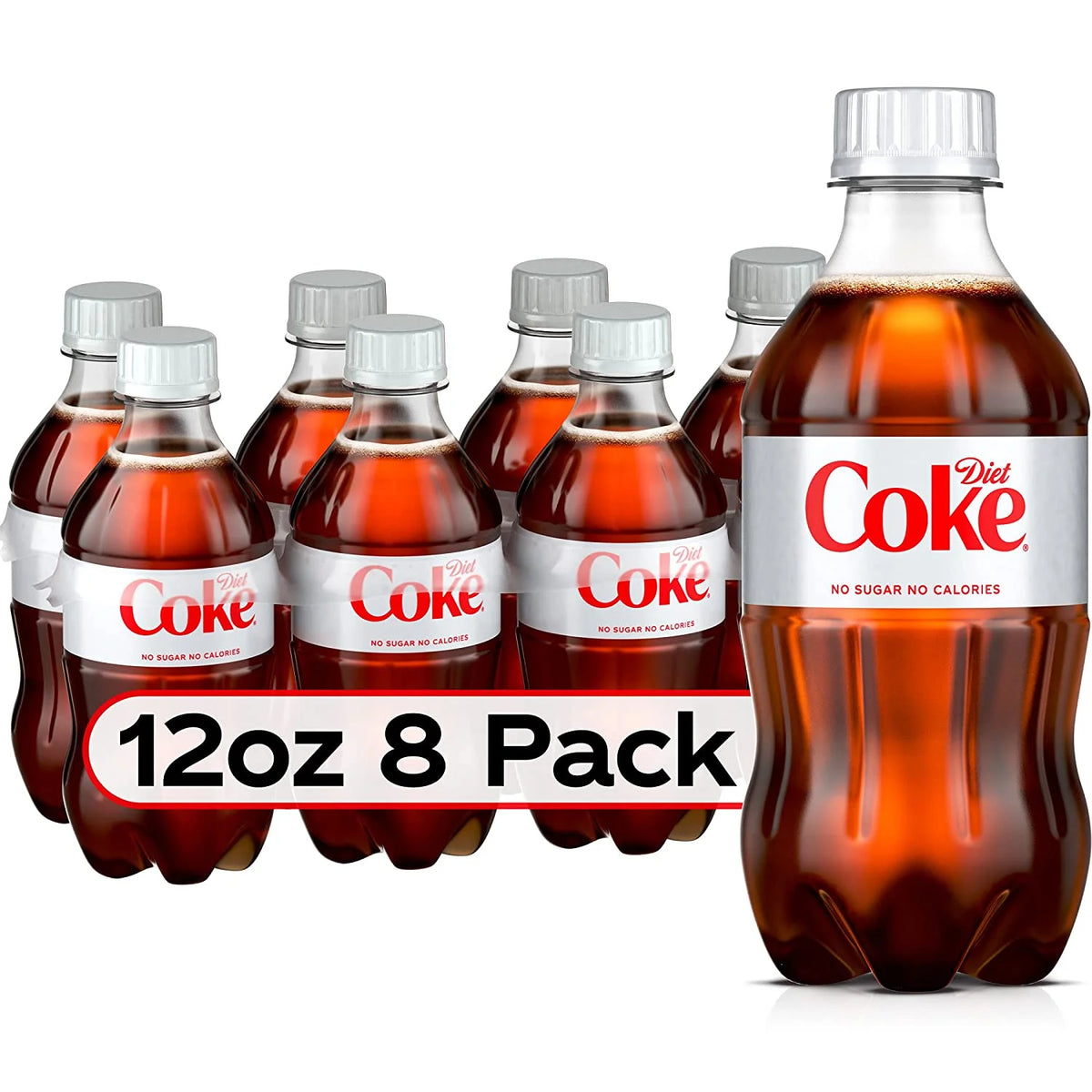 12 Fl Oz 8 Pack Bottles Diet Coca-Cola Soda Pop R47390
