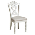 Antique White Writing Desk Chair with Engraved Backrest U54674