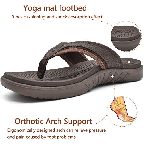 Mens Sport Flip Flops Orthotic Thong Sandals with Arch Support J2892