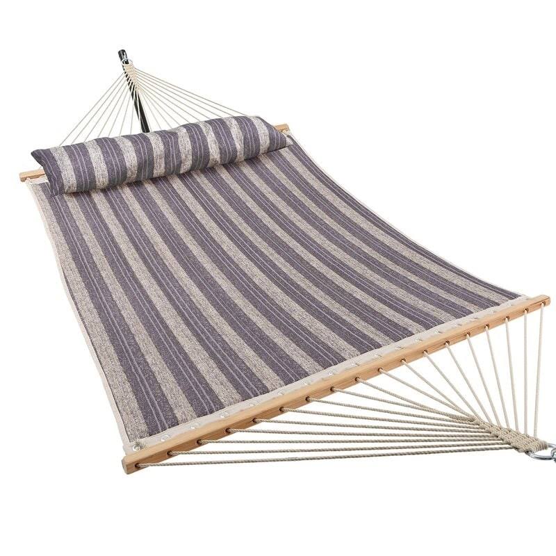 Blue Stripe Padded Hammock with Spreader Bar Q257