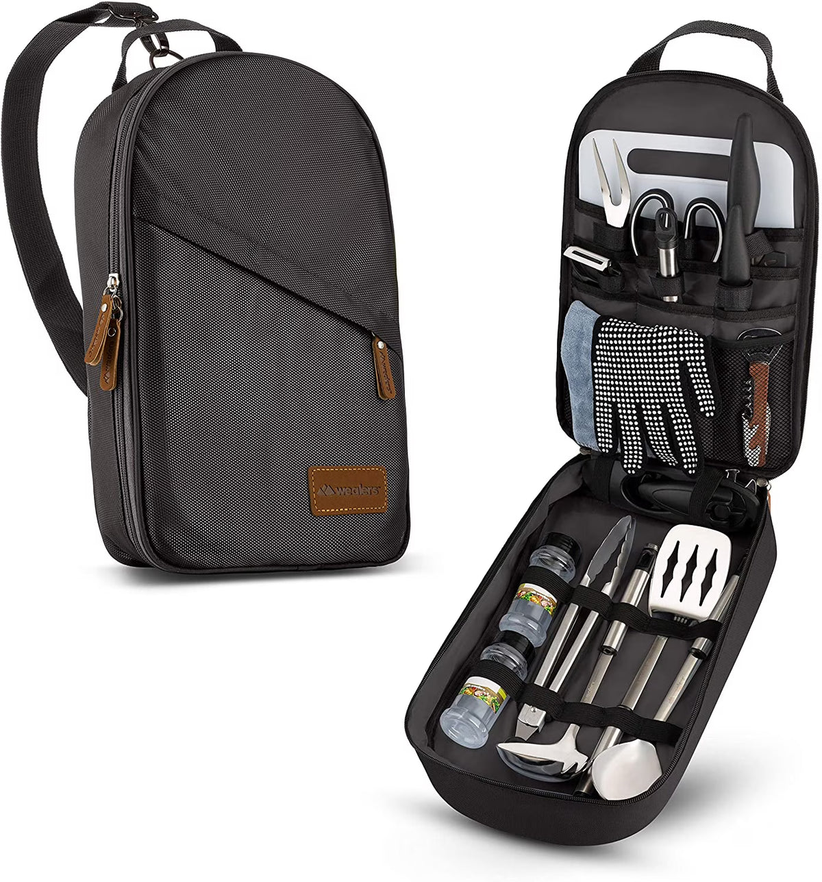 Portable BBQ Camp Kitchen Cooking Utensil Organizer Travel Set X42627