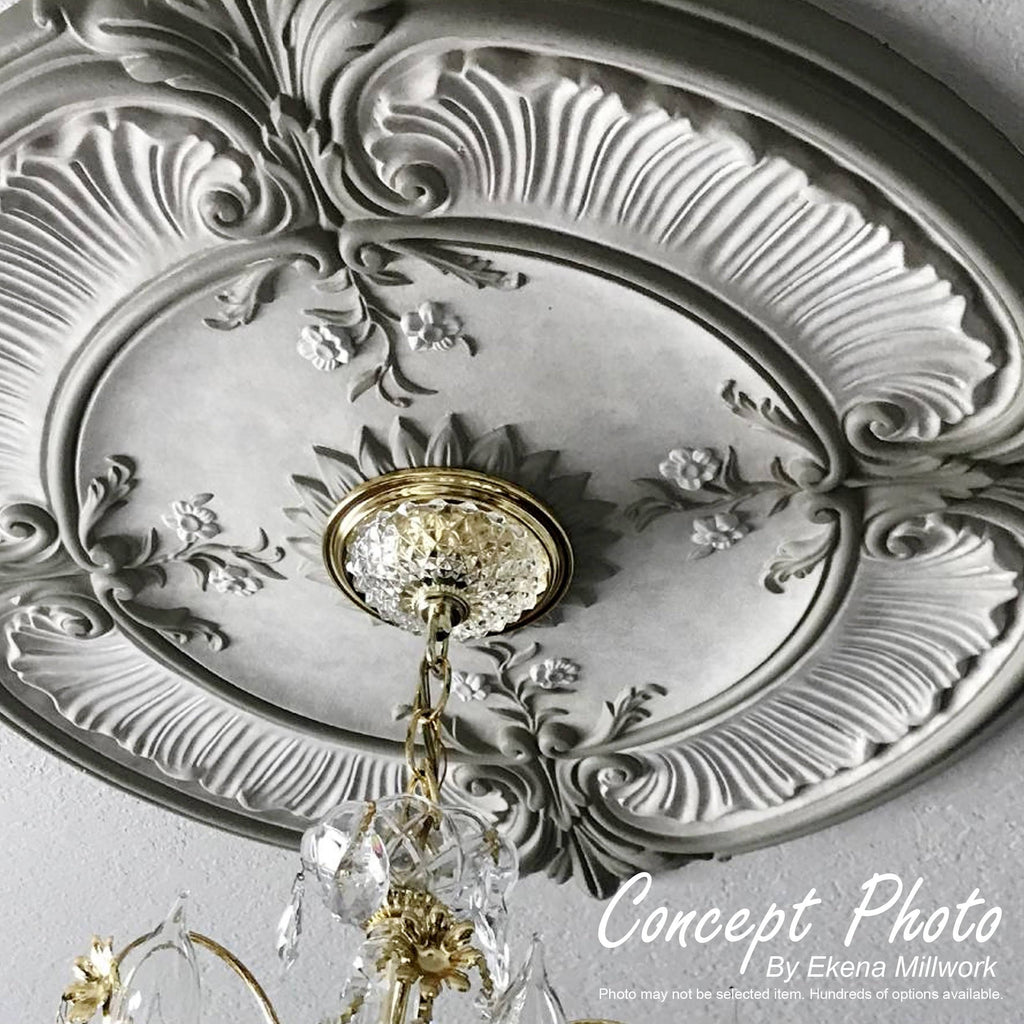 18 1/8x22OD x 3 3/4x22ID x 1 1/8x22P Ceiling Medallion Hand-Painted Ultra Pure White J4228