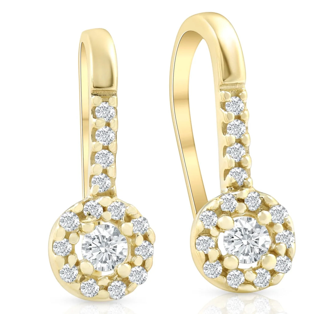 1/4ct Diamond Earrings Yellow Gold M656