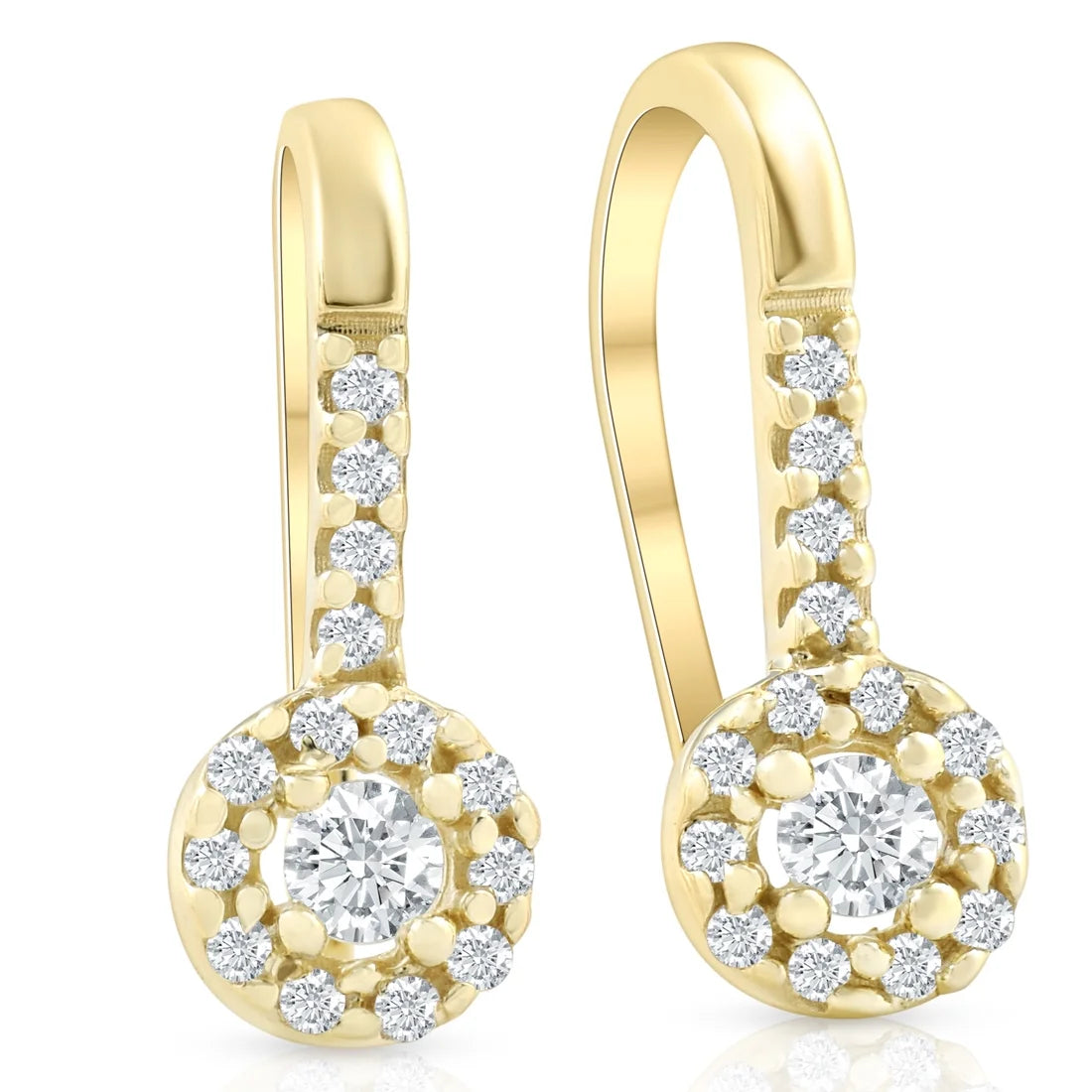 1/4ct Diamond Earrings Yellow Gold M656