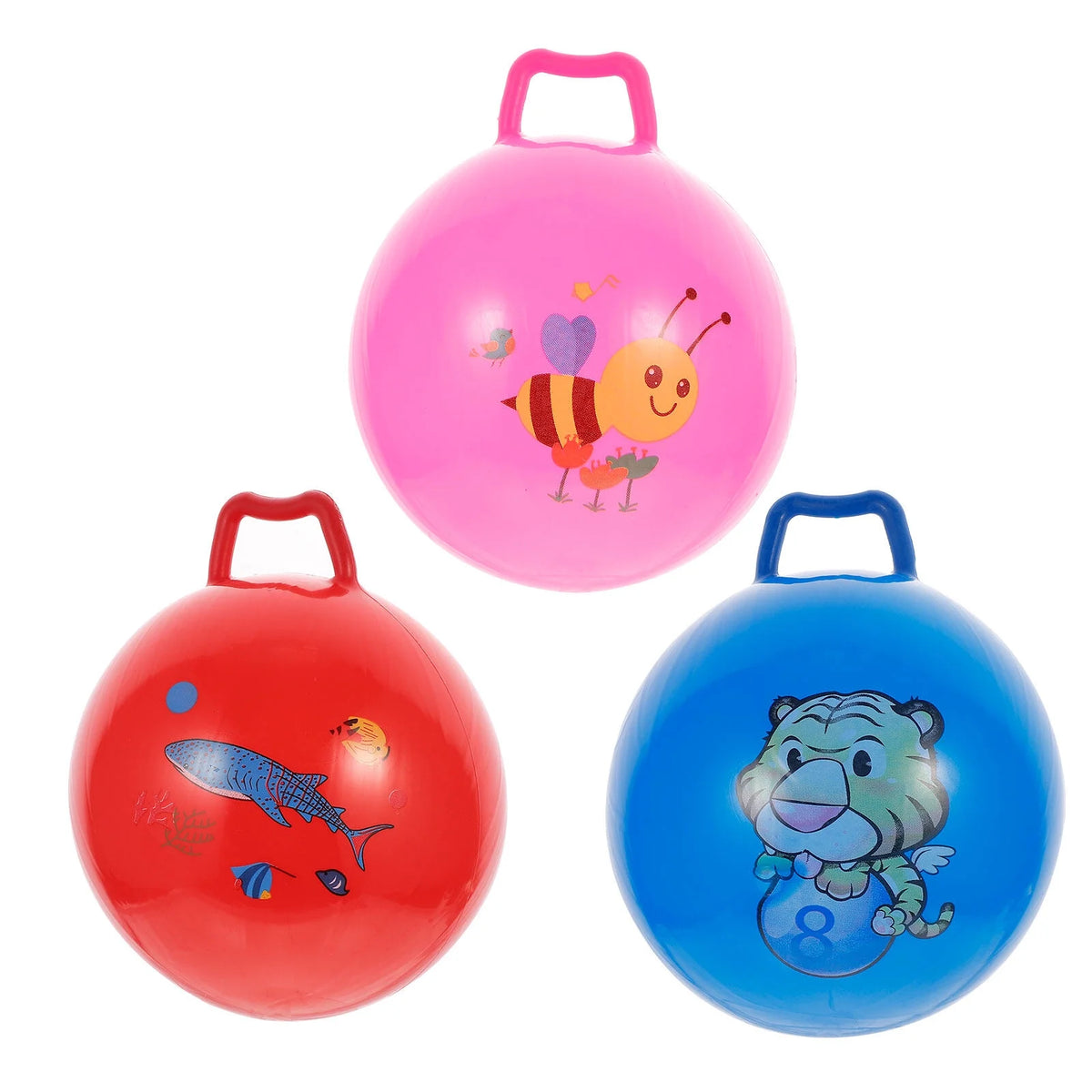 3Pcs Inflatable Hopper Balls with Handle U463173
