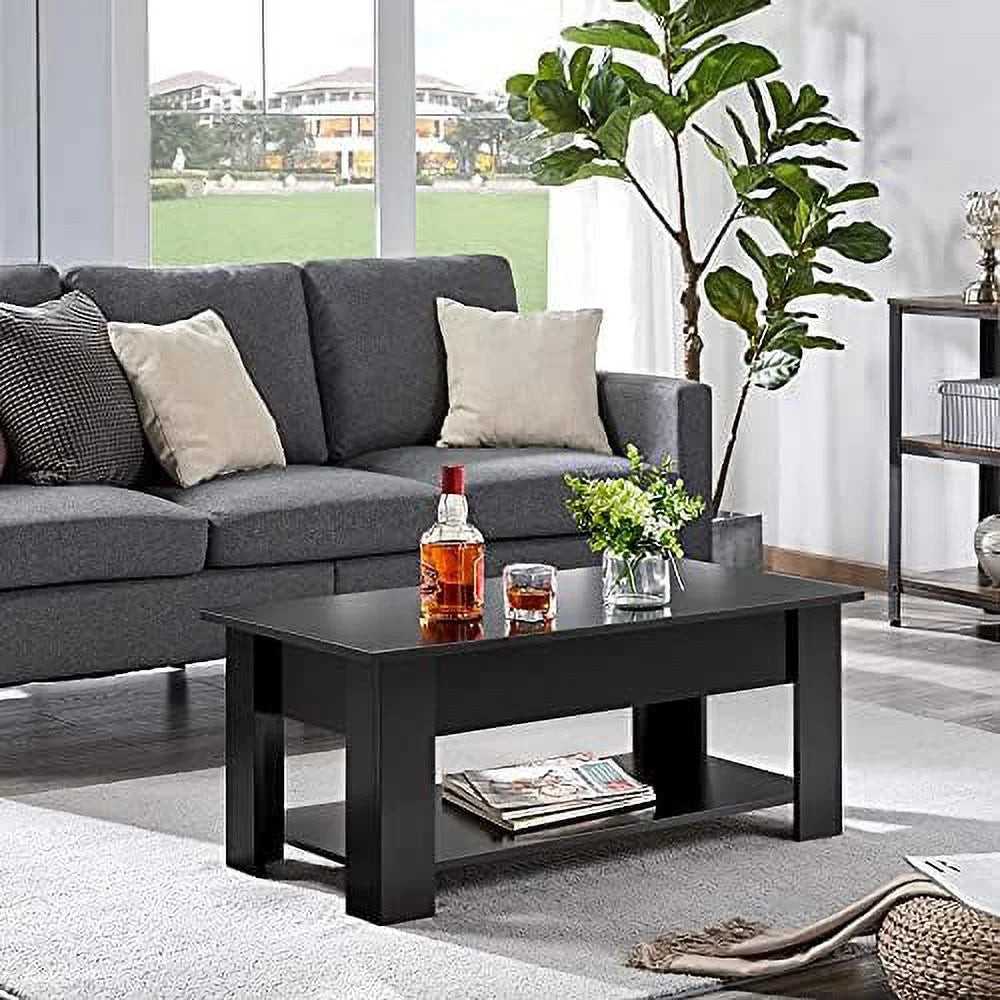 Lift Top Coffee Table with Hidden Compartment Grey B298