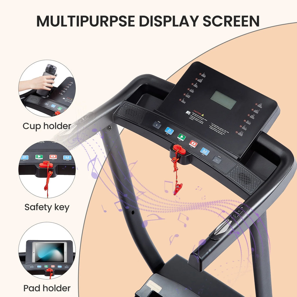 2.5HP Foldable Electric Treadmill with Shock-Absorbent Deck G4783