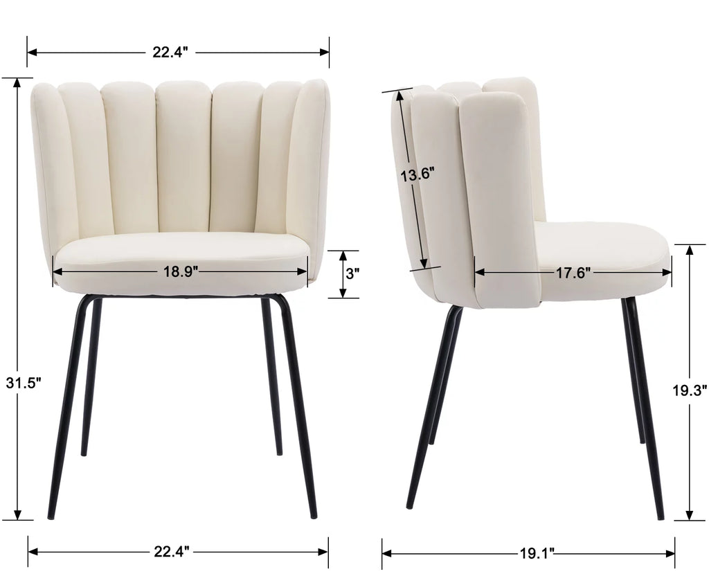 Cream Faux Leather Dining Chairs Set Of 2 G3853