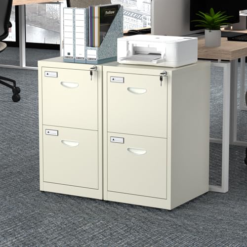 Black 2 Drawer Metal File Cabinet with Lock O6700