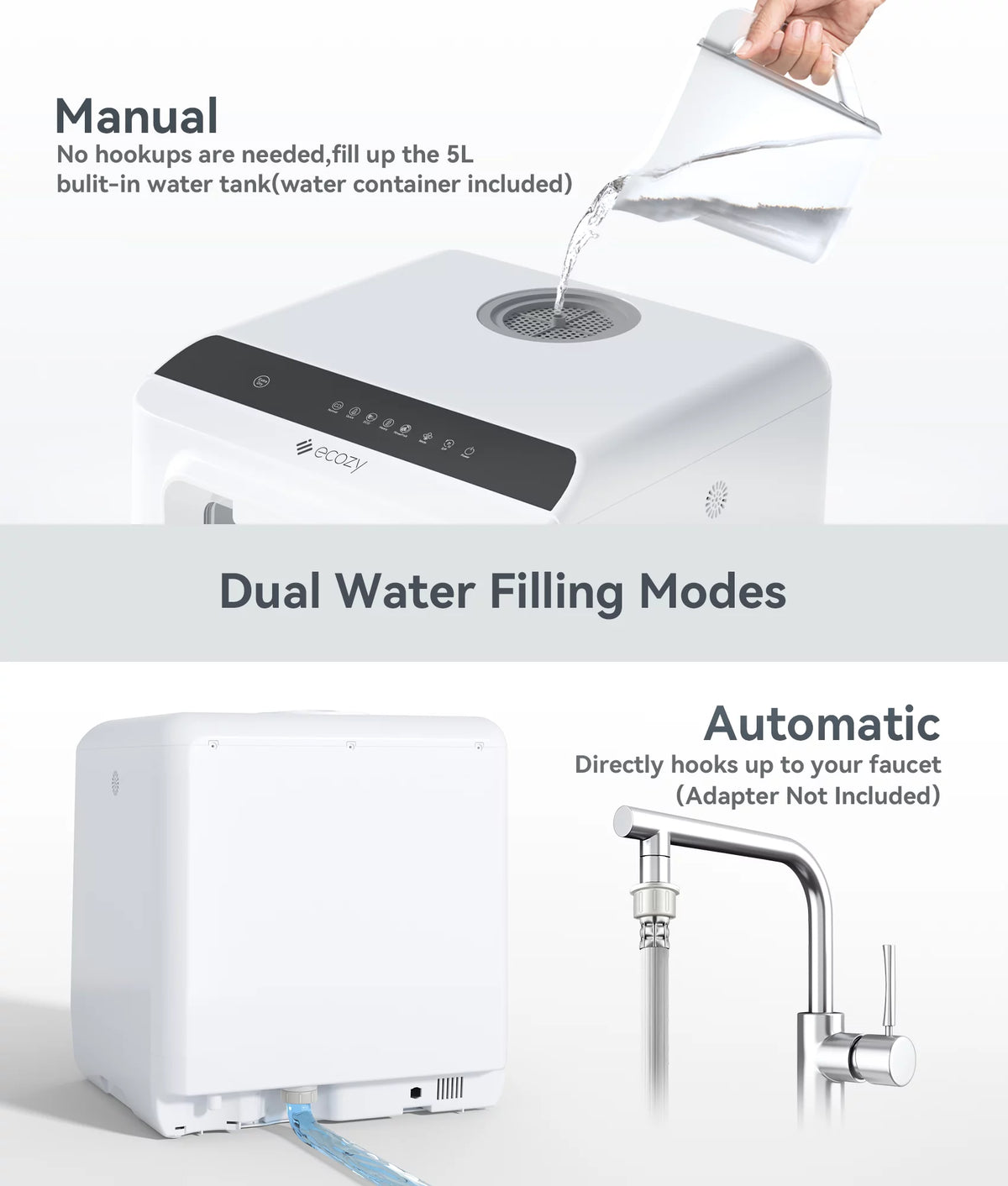 Countertop Dishwasher with 5L Water Tank and 5 Washing Programs Z59560
