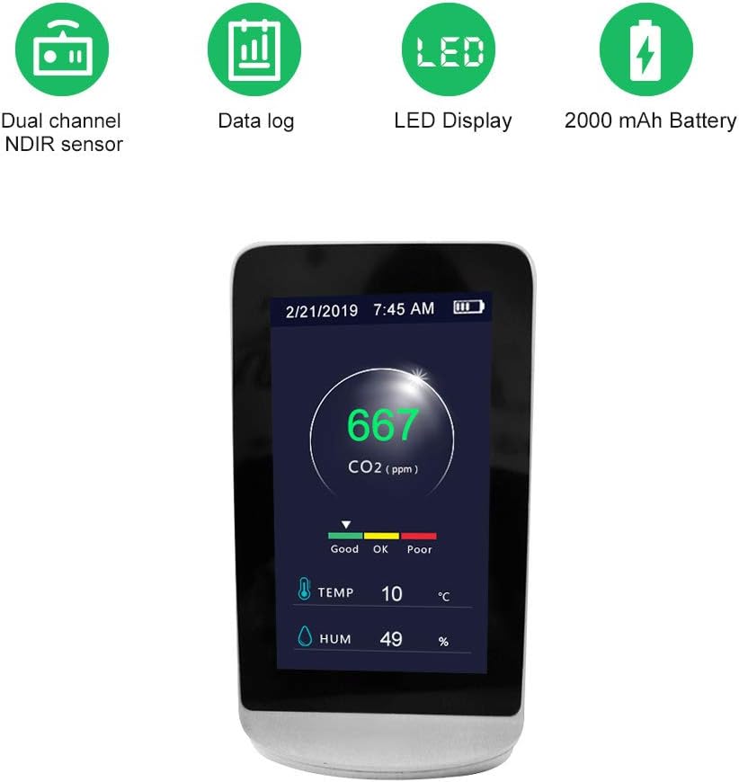 Indoor CO2 Meter with LED Display Air Quality Monitor X158216