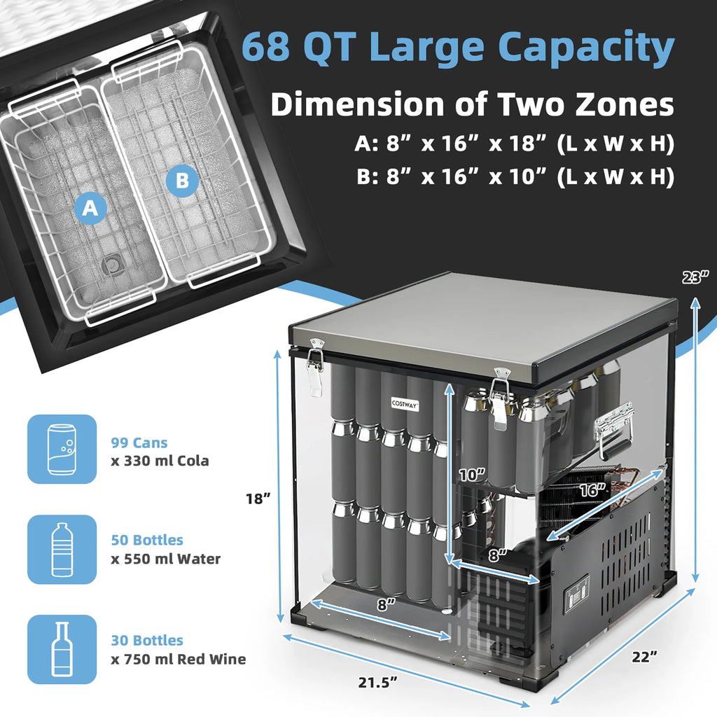 68 Quart Portable Car Refrigerator D24812