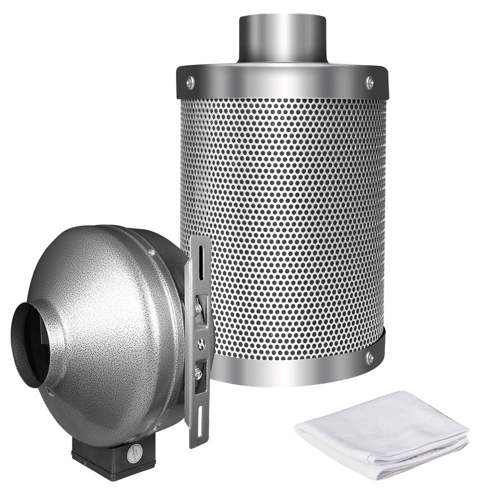 4 inch 190 CFM Inline Fan with Carbon Filter W812