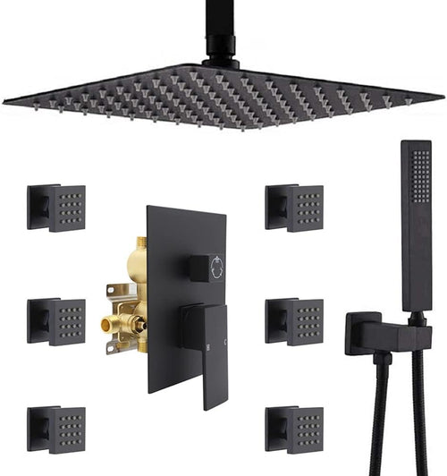 12 Inch Brushed Nickel Rain Shower System with Handheld Shower Y55531