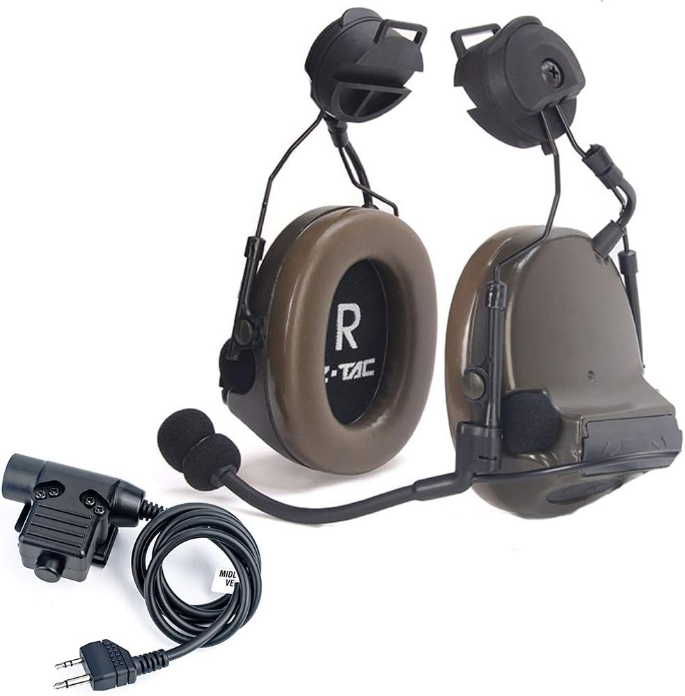 Tactical Headset with Rotatable Adapter and Push-to-Talk Z27732