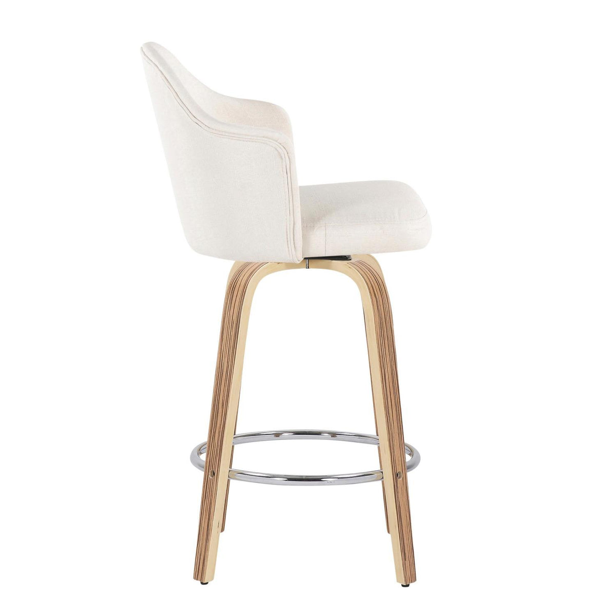 Fabric Counter Stools, Cream/Zebra, Set Of 2 V49597