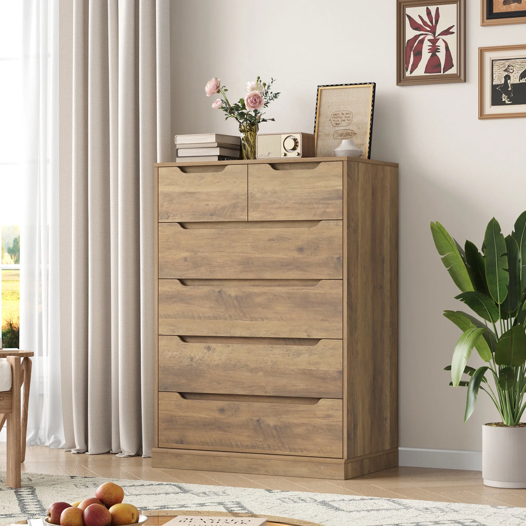 White 6 Drawer Wood Dresser G6175