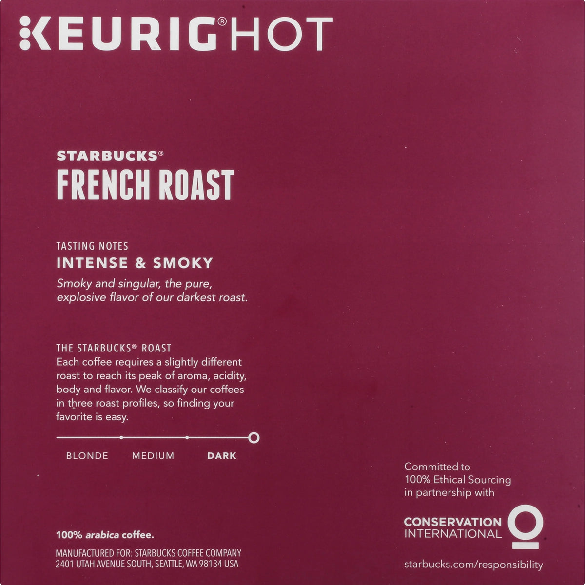 32 CT Dark Roast Ground Coffee K-Cup Pods Y289542