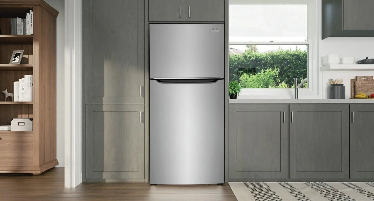 Top Freezer Freestanding Refrigerator Black Stainless Steel G380