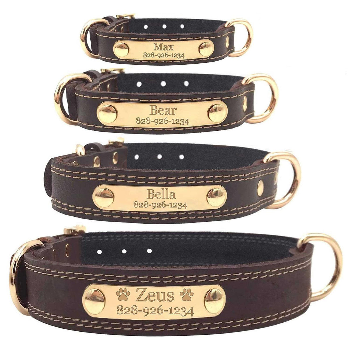 Personalized Engraved Soft Leather Dog Collar P684629